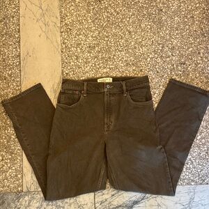 Abercrombie & Fitch Brown The 90's Straight Ultra High Rise